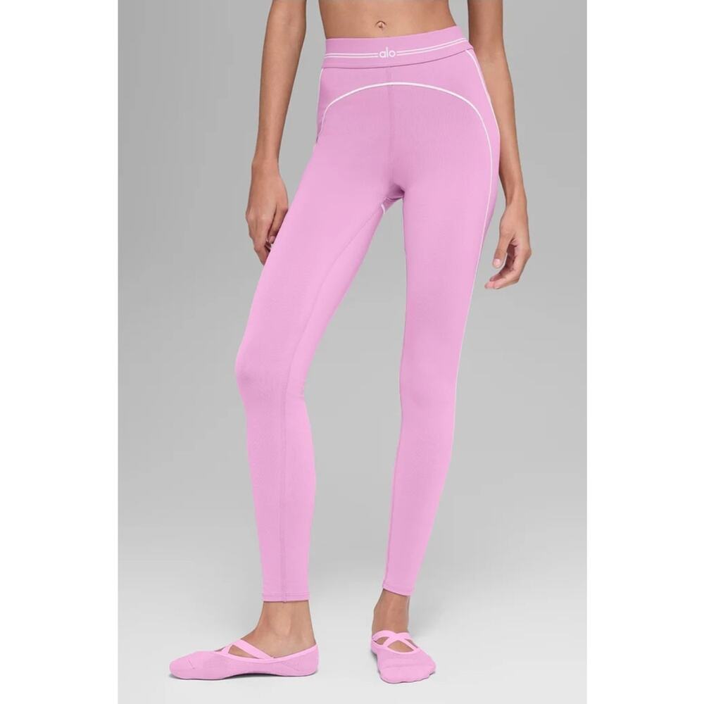 Alo Air Brush High Waist Candy Heart Throb Pink Leggings US 4